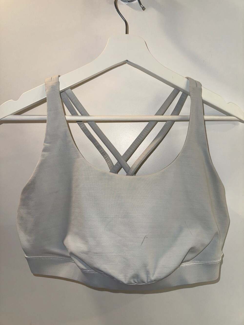 Lululemon Energy Bra Light Gray Strappy Back
